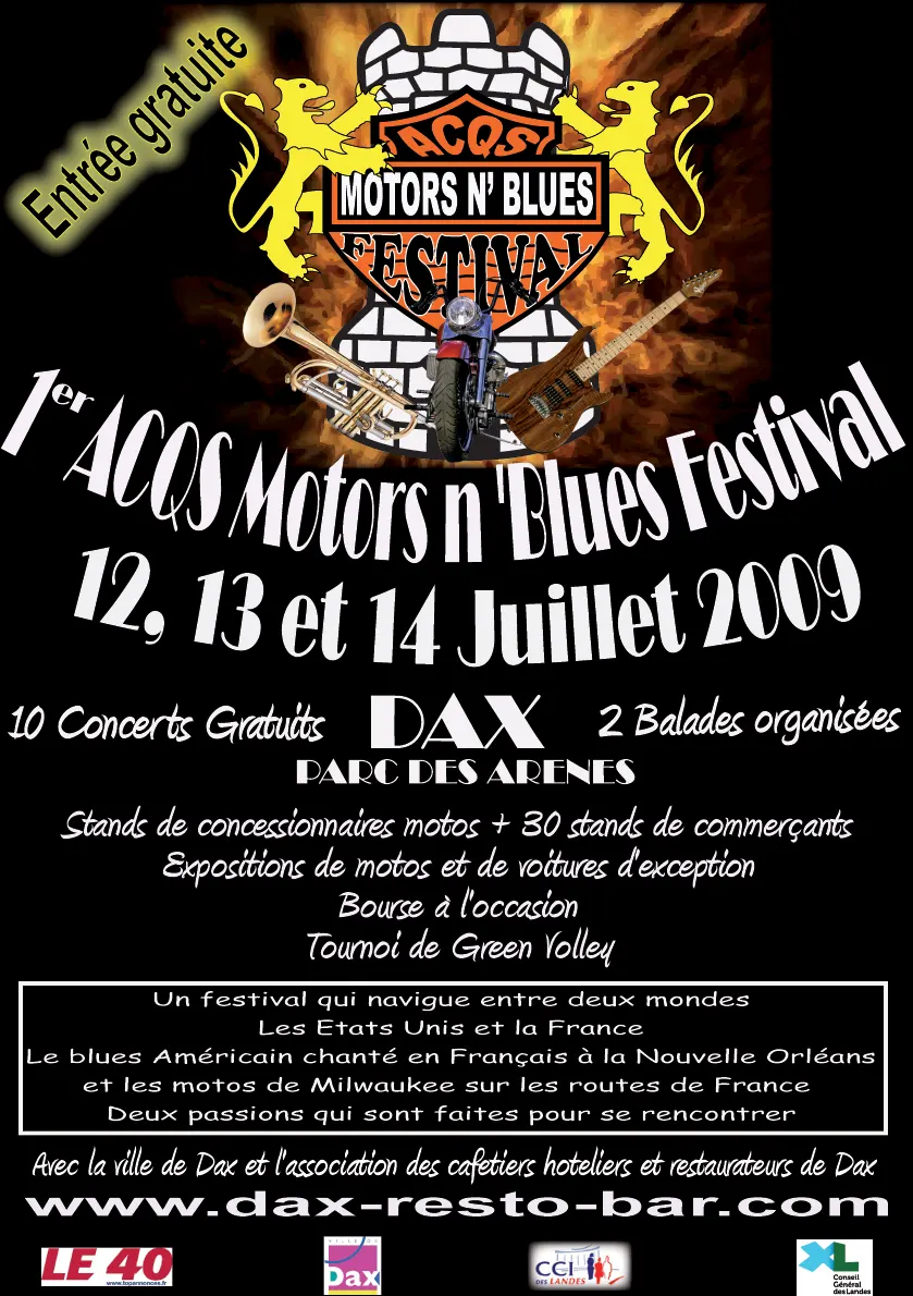 Les concerts du Festival Motors n' Blues à Dax en 20009