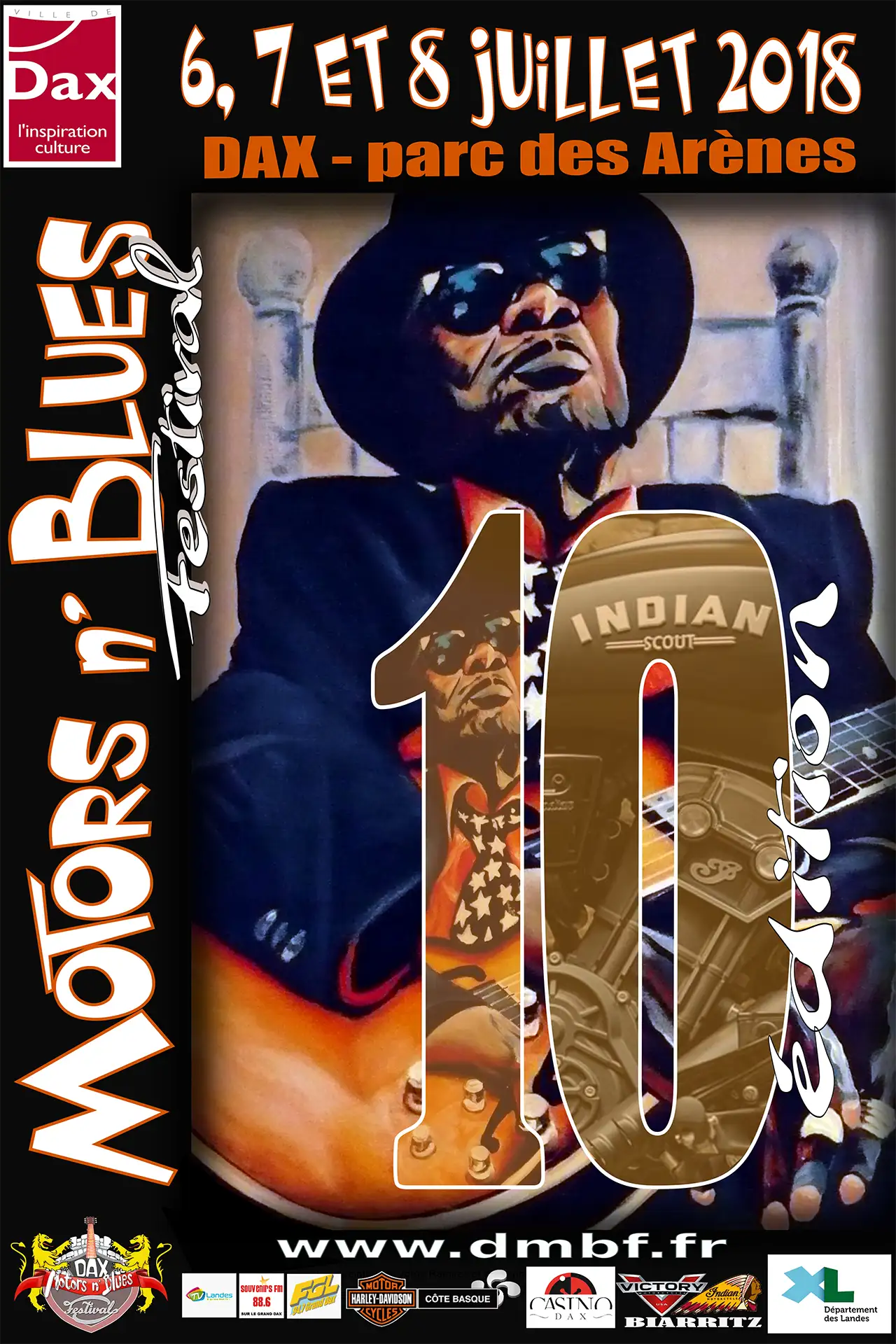 Les concerts du Festival Motors n' Blues à Dax en 2018.