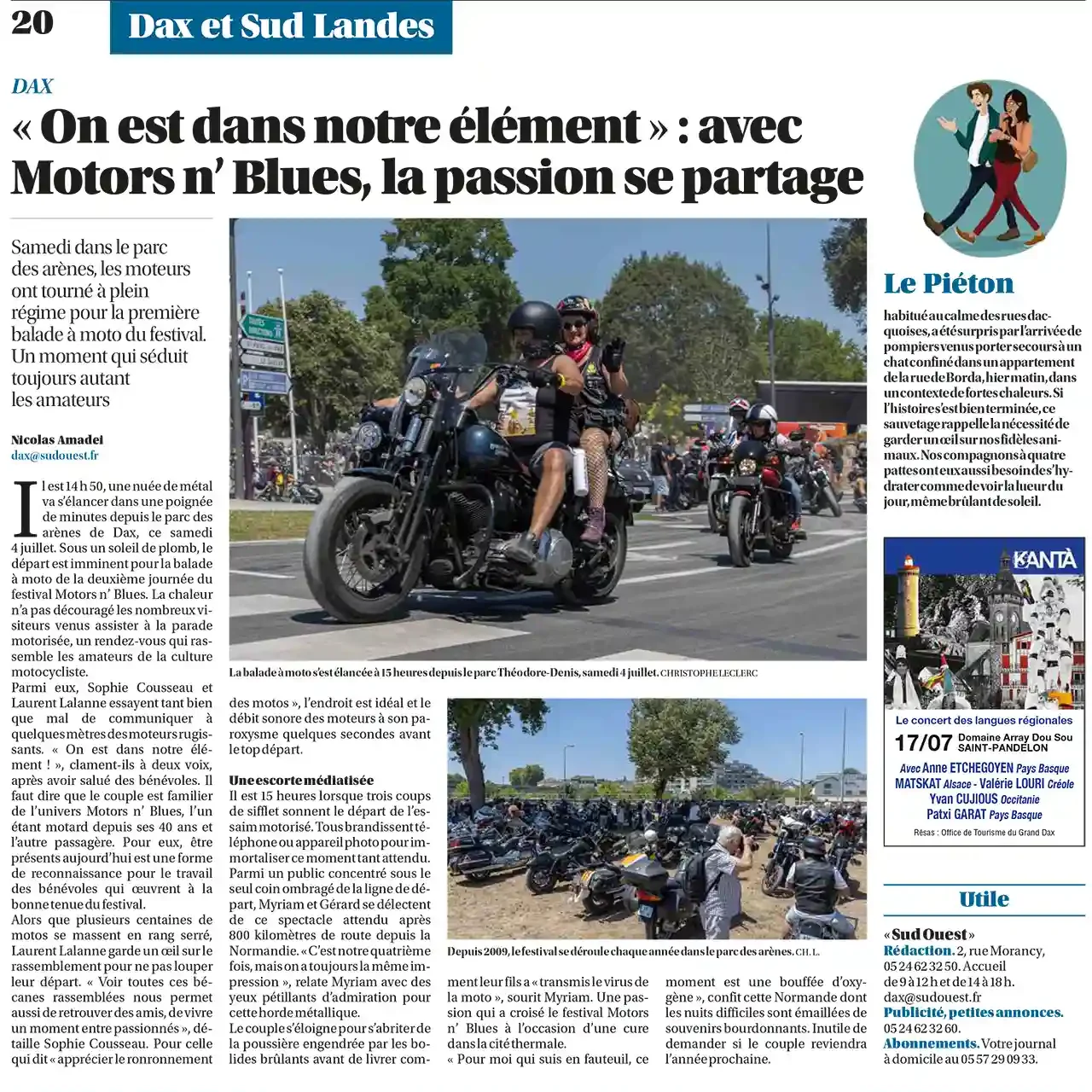 Les moteurs ont tourné à plein régime pour la première balade à moto du festival Motors n' Blues.