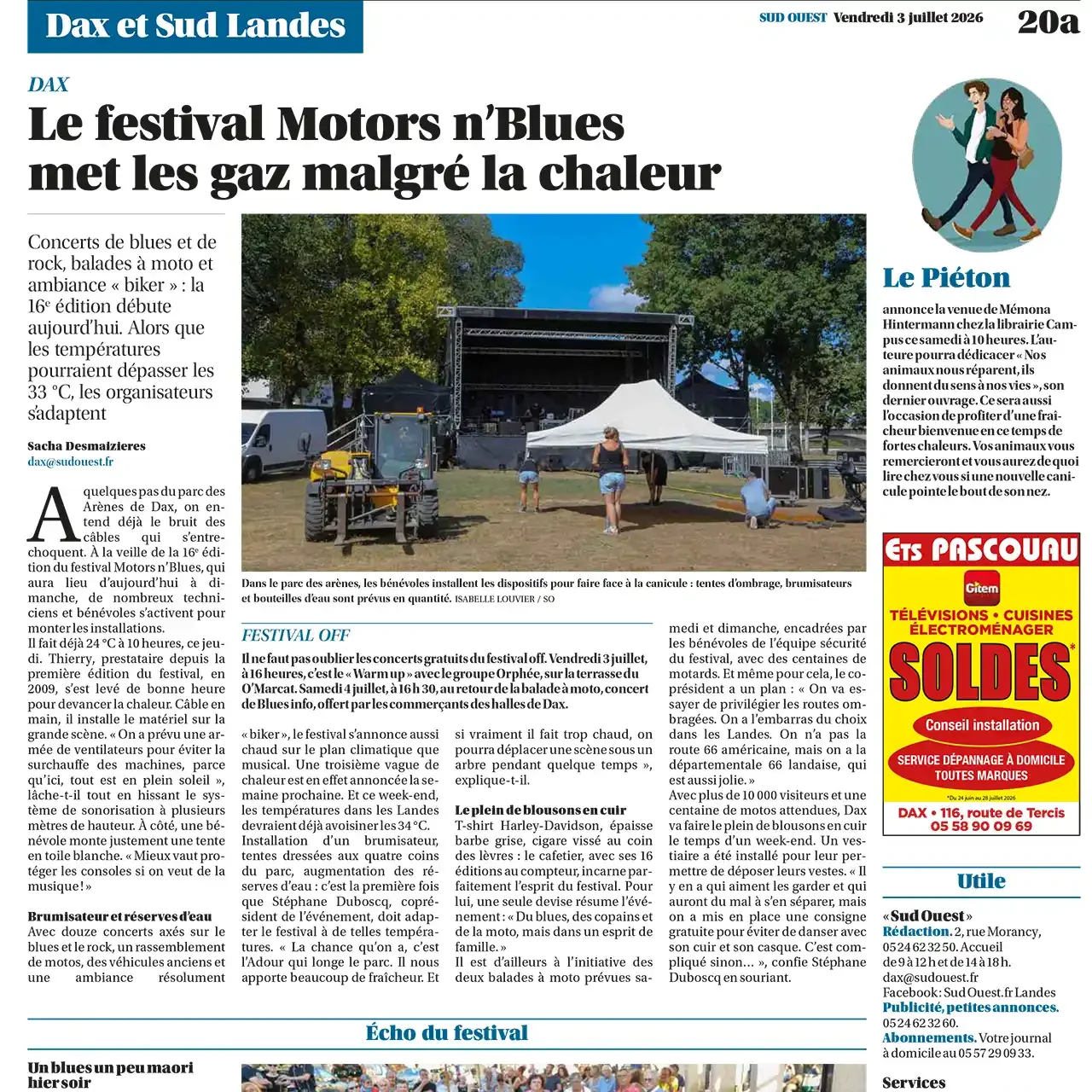 Concerts de blues et de rock, balades à moto et ambiance “biker” : la 16ᵉ édition débute ce vendredi 3 juillet.