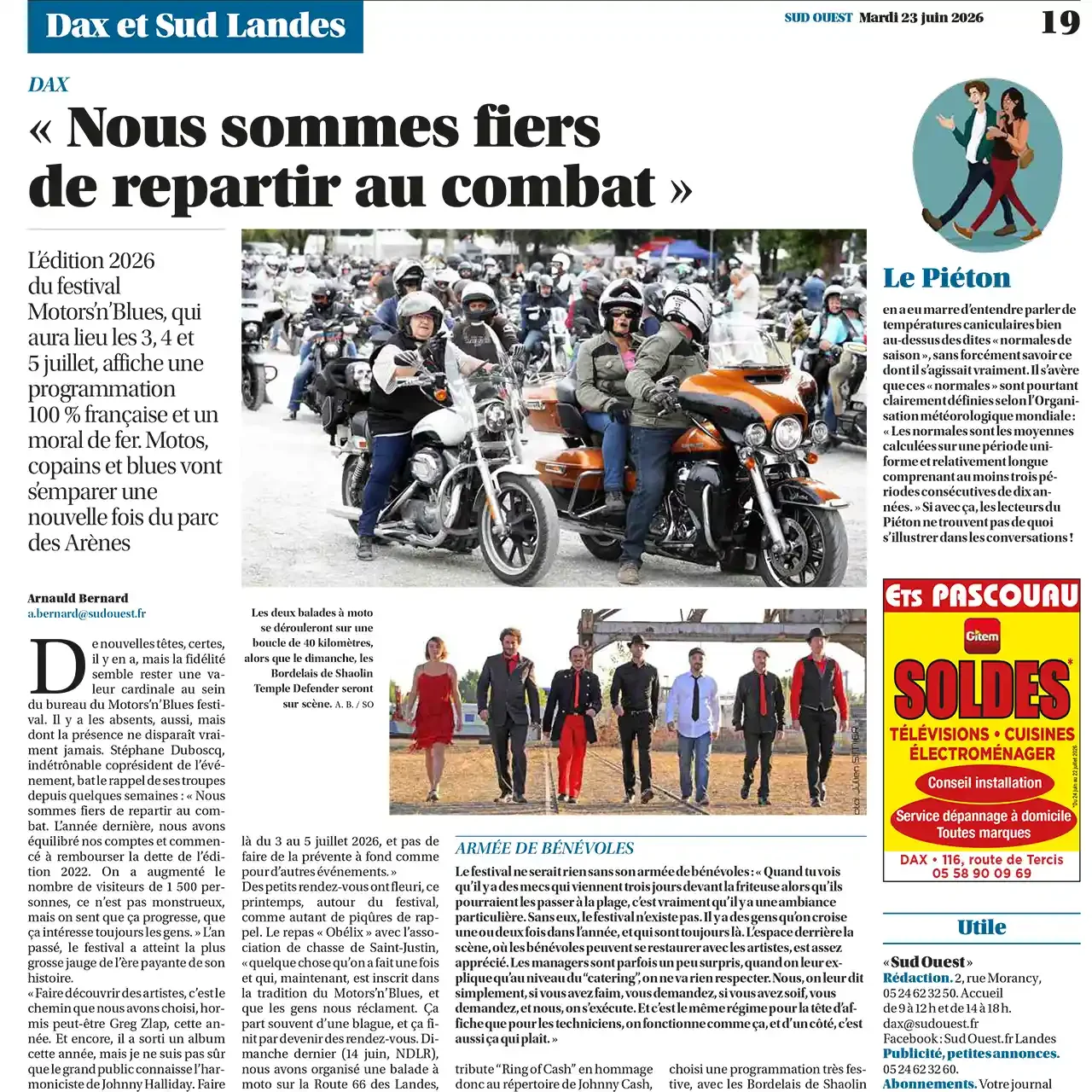 À Dax, le festival Motors n' Blues prépare sa seizième édition les 3,4 et 5 juillet 2026.